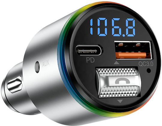 Proove Car Charger Fm Modulator Fmpd30110006 Usb Type-c Aux Bluetooth 5.3 Fast Charge 30w 12-24v Silver