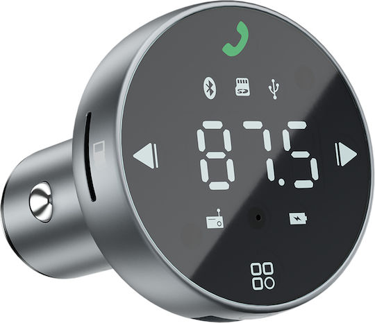 Proove Car Charger Fm Modulator Fmss30110003 Touch Screen Usb Type-c U-disk Tf Bluetooth 5.0 30w Grey