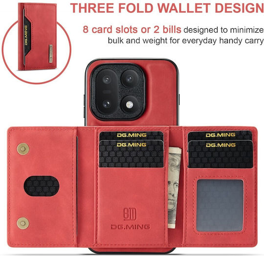 Dg.ming M2 Series Hard Case Magnetic Wallet Red OnePlus 15 5G