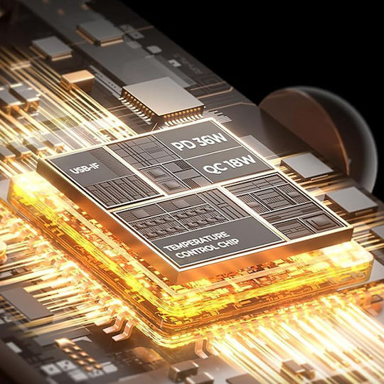Lisen Автомобилен Заряден Уред 48W с Портове 1xUSB-A 1xType-C с Кабел Type-C / Lightning Черен Цвят