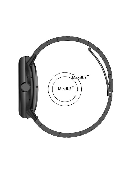 Techsuit Curea Oțel inoxidabil Negru (Google Pixel Watch 3 / 4 45mm)