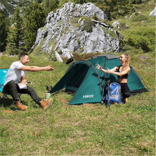 Nils Mountaineering Camping Tent Green 3 Seasons for 2 People Waterproof 3000mm 205x150x105cm