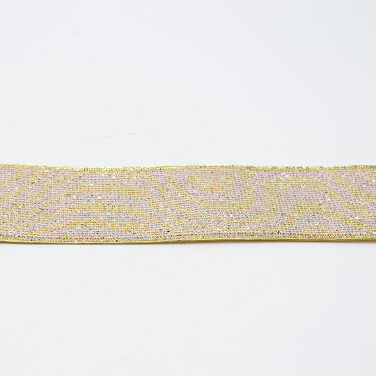 Panglică Aurie cu Sclipici 6,30cm 10m