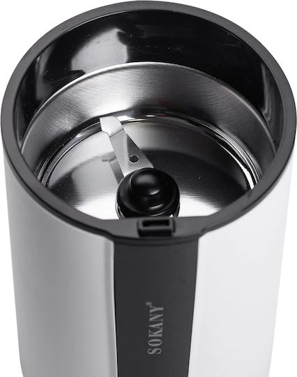 Sokany 200W Elektrische Kaffeemühle 75g Getreidekapazität Schwarz Weiß