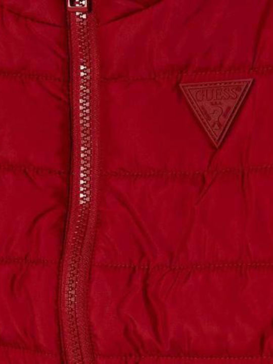 Kids Quilted Sleeveless Jacket Red
