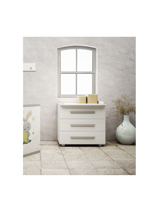 Smart Baby Dresser with 3 Drawers White 94x51x88cm