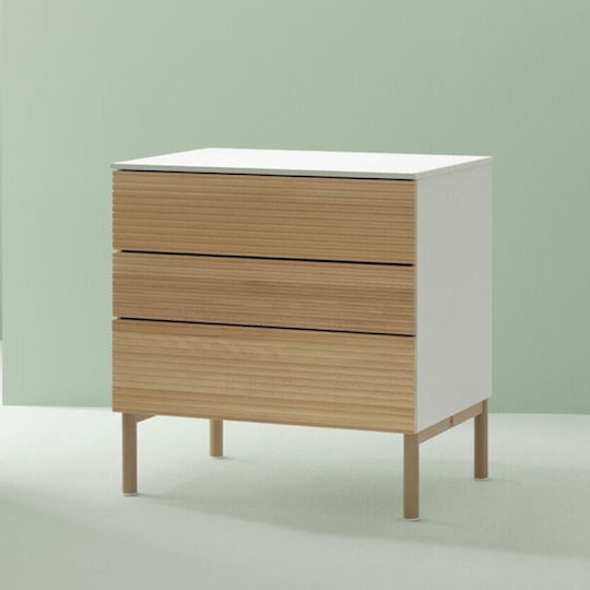 Sleepi Dulap cu Sertare pentru Bebeluși cu 3 Sertare Maro 88x53.7x88.5cm