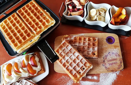 Dezal Dezal Waffle Maker for Rectangular Waffles 2 Waffle Slots 1300W