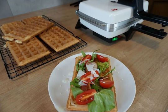Dezal Dezal Waffle Maker for Rectangular Waffles 2 Waffle Slots 1300W