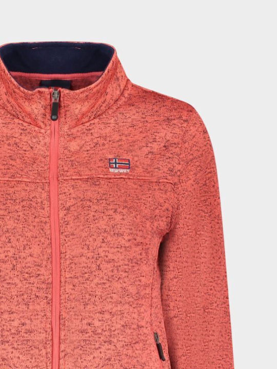 Women's Orange Zip-Up Cardigan