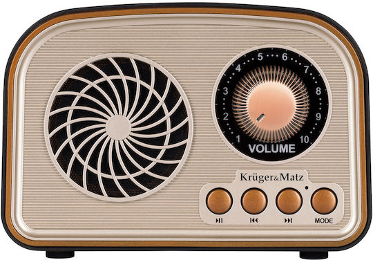 Kruger & Matz KM0834 Retro Επιτραπέζιο Ραδιόφωνο με Bluetooth Καφέ