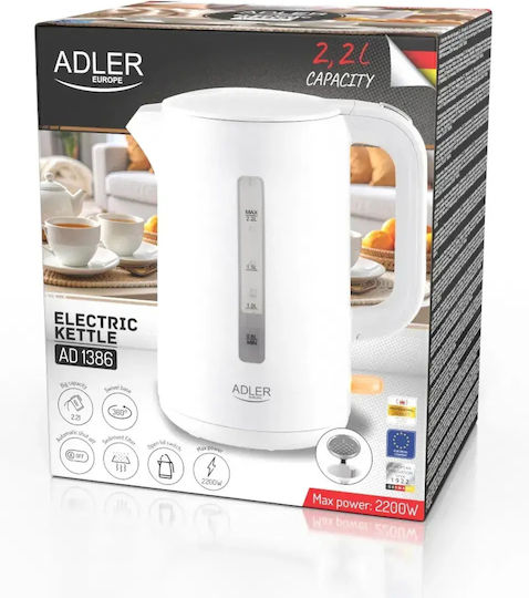 Adler Fierbător 2.2lt 2200W Alb