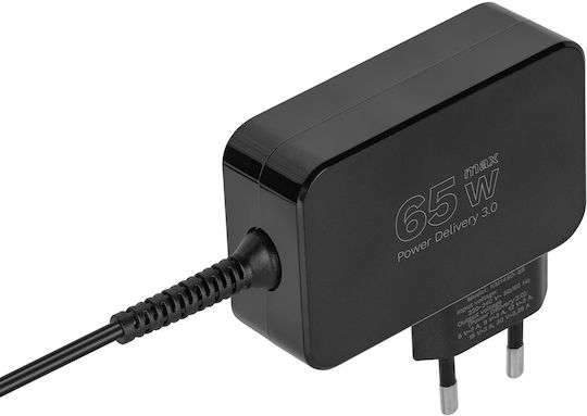 Kruger & Matz USB-C Universal Laptop Charger 65W 5V 3A for Universal / Dell / HP / Lenovo / Sony / Samsung with Detachable Power Cord