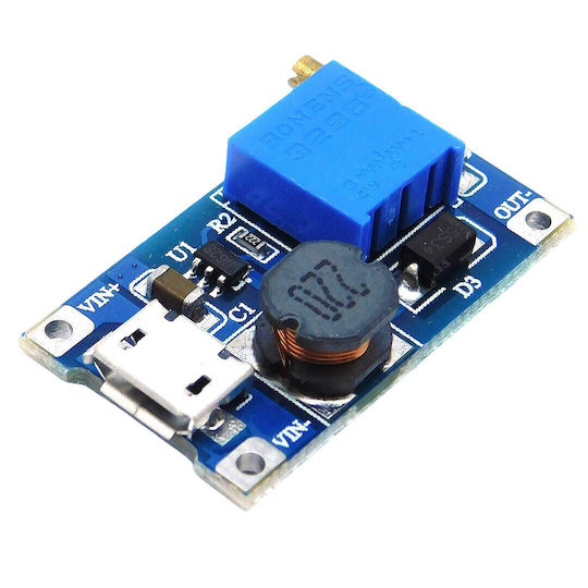 Μετατροπέας Dc-dc Step-up 5-28v 1.5a Micro-usb – Mt3608