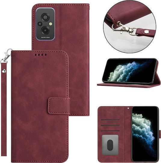 Brieftasche Synthetisches Leder / Silikon Burgundisch (Huawei P60, Huawei P60 Pro)