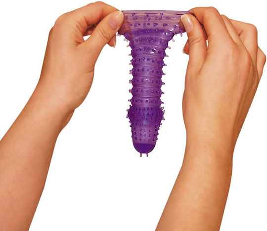Seven Creations Super Stretch Silicone Sleeve Penis Extension Purple 15cm