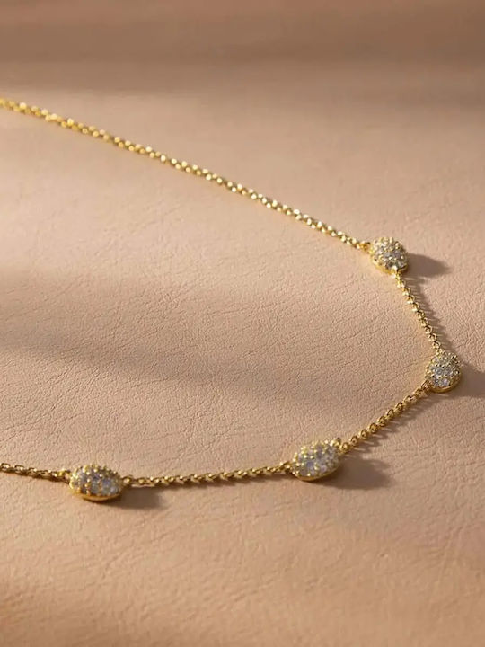 Morellato Necklace Pave Gold Plated Silver 925 Zircon Sazb02