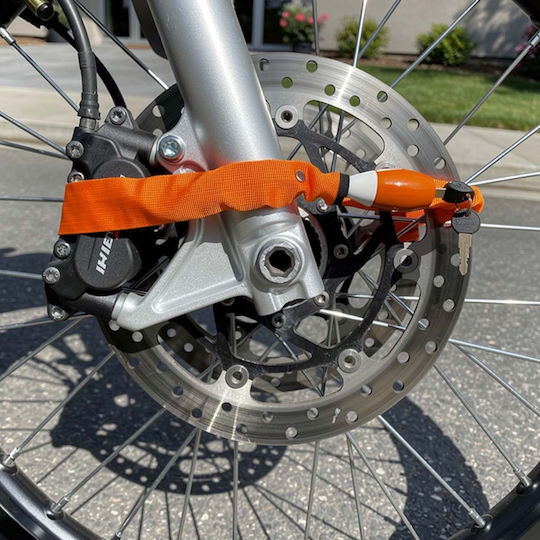 Avizar 120cm Verstärktes Kabelschloss Mit Metallkopf Fahrräder Motorräder Orange