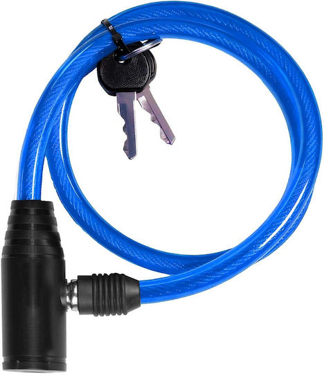 Avizar Compact Round Head Anti-theft Cable Key Lock Bicycles Scooters Blue