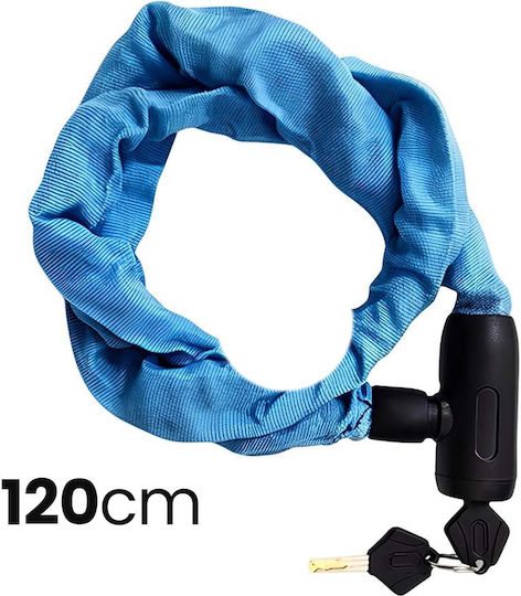 Avizar 120cm Reinforced Cable Lock Metal Head Bicycles Motorcycles Blue