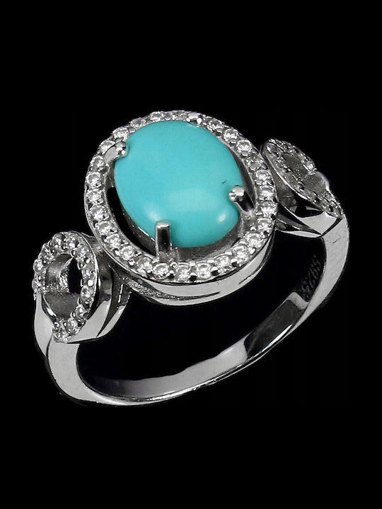 925 Silver Beautiful Turquoise Ring Size 12.5