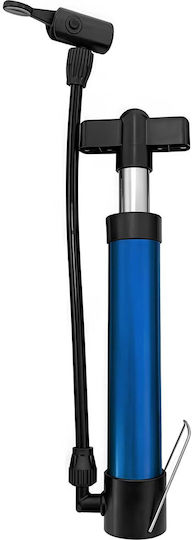 Avizar 21.5cm Compact Aluminum Hand Pump Bicycle Motorcycle Car Black Blue