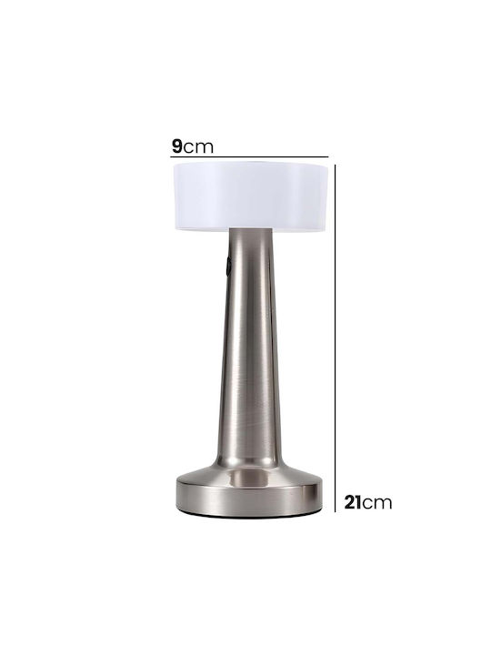 Avizar Wireless Touch Led Ambient Lamp 3 Light Modes Silver