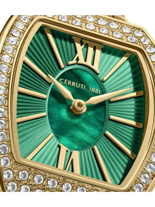 Cerruti Crystals Ceas de Damă cu Auriu Brățară Metalică