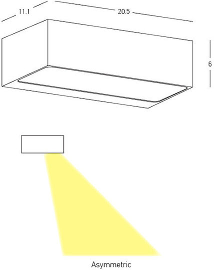 Zambelis Lights Стенно Външно Осветително Тяло LED IP54 с Топло бяло Светлина