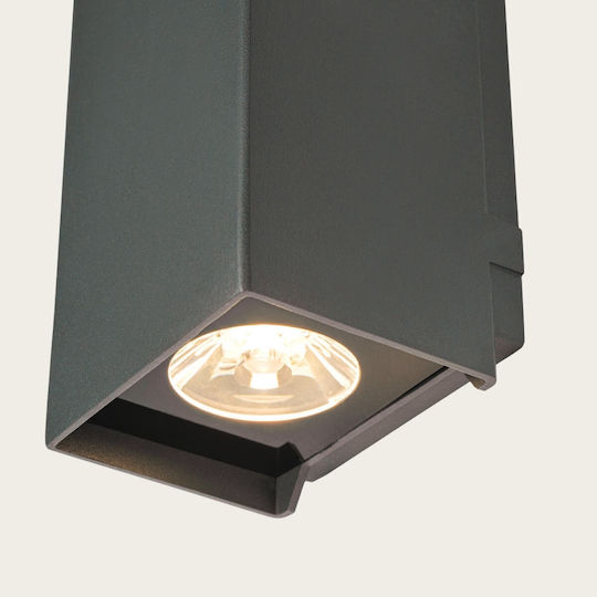 Zambelis Lights Επιτοίχιο Εξωτερικό Φωτιστικό LED IP65 με Θερμό Λευκό Φως Διπλής Δέσμης