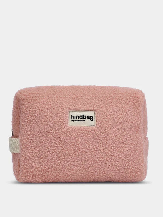 Hindbag Kulturbeutel Leon Teddy Rosa Kulturbeutel Faux Fur Reißverschluss