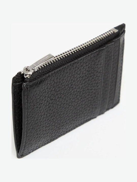 Foil Emboss Ns Leather Men's Wallet Cards Black