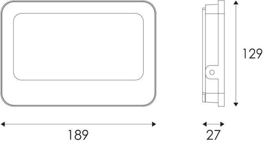 Aca Στεγανός Προβολέας LED 50W Ψυχρό Λευκό 6500K IP66