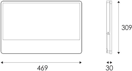 Aca Στεγανός Προβολέας LED 400W Ψυχρό Λευκό 6500K IP66