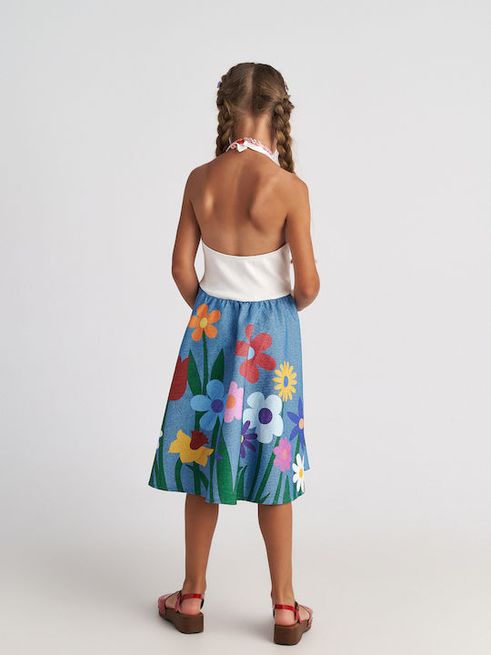 Mädchenkleid Ärmellos Blau