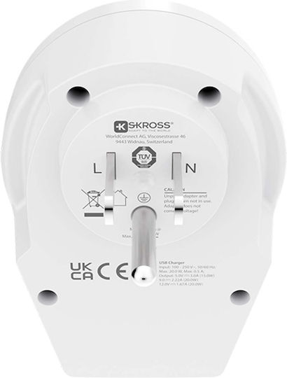 Skross World Adapter World To Usa Usb-c Tm Pd