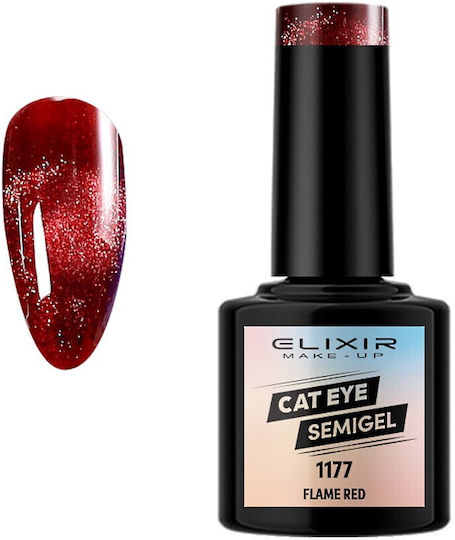 Elixir Gel Nail Polish 1177 Flame Red Cat Eye 8ml 842-1177