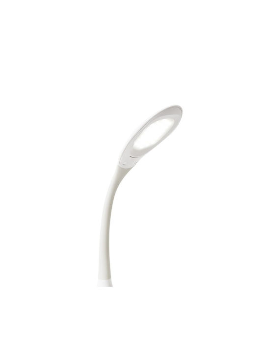 Platinet Επαναφορτιζόμενο LED Φωτιστικό Γραφείου με Εύκαμπτο Βραχίονα σε Λευκό Χρώμα