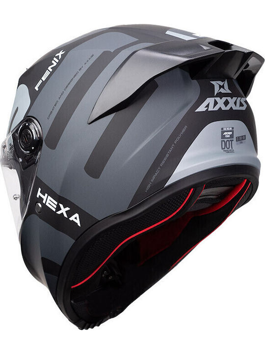 Axxis Fenix B2 Black/Grey Matt Cască Moto Față întreagă DOT / ECE 22.06 cu Sunvisor