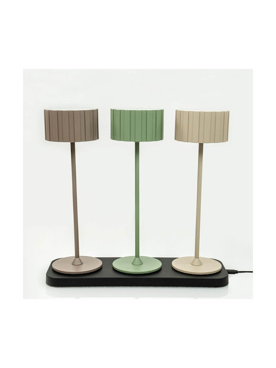 Zambelis Lights Table Lamp LED with Green Shade and Base