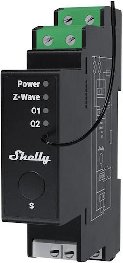 Shelly Wave Pro 2pm Διακόπτης Ράγας WiFi 230V 16A