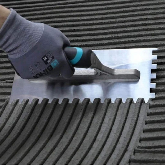 Bihui Σπάτουλα Inox Οδοντωτή 280x120mm με Πλαστική Λαβή PTSB08