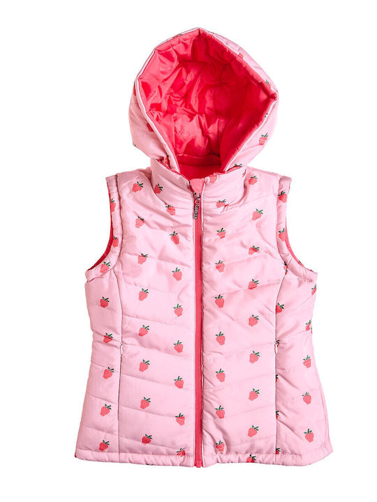 Kids' Casual Jacket Sleeveless Double Sided with Lining & Hood Orange