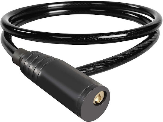 Avizar Antifurt Compact cu Cap Rotund Cablu cu Cheie pentru Biciclete Trotinete Negru