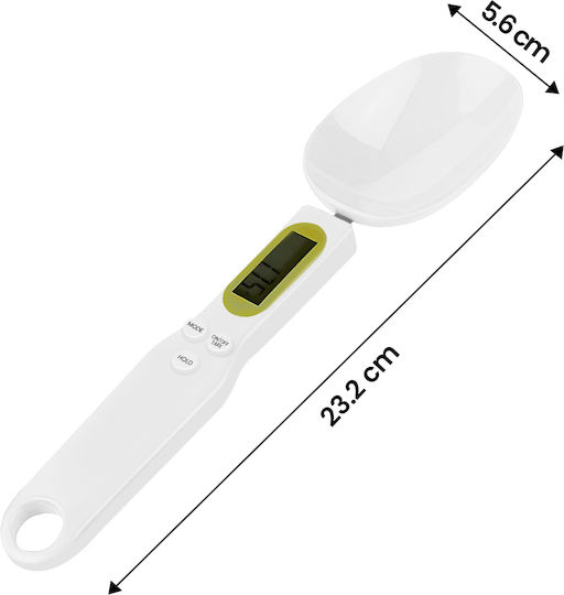 Avizar Lingură Electronică de Măsurare Afișaj Lcd Funcție Tare Integrată Albă