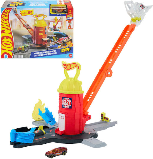 Hot Wheels City - Super Fire Station Track 1:64 Fire Truck For 4+ Years Old