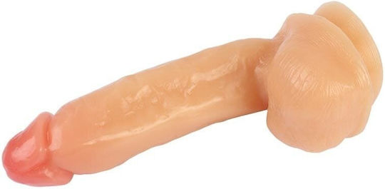Real Dildo με Όρχεις και Βεντούζα Ροζ