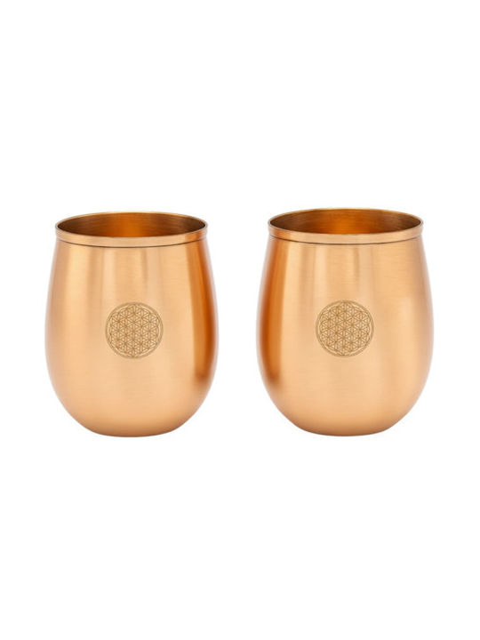 Handmade Pure Copper Mug Flower Life Χάλκινο Ποτήρι 350ml
