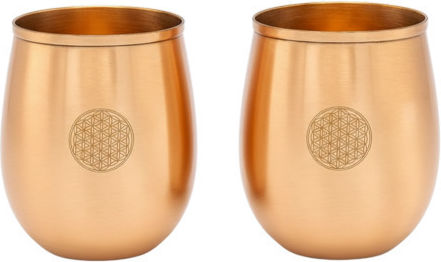 Handmade Pure Copper Mug Flower Life Χάλκινο Ποτήρι 350ml