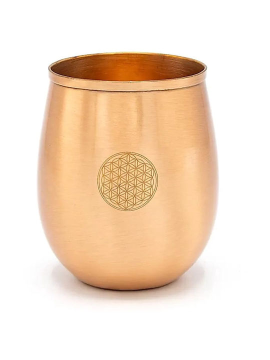Handmade Pure Copper Mug Flower Life Χάλκινο Ποτήρι 350ml